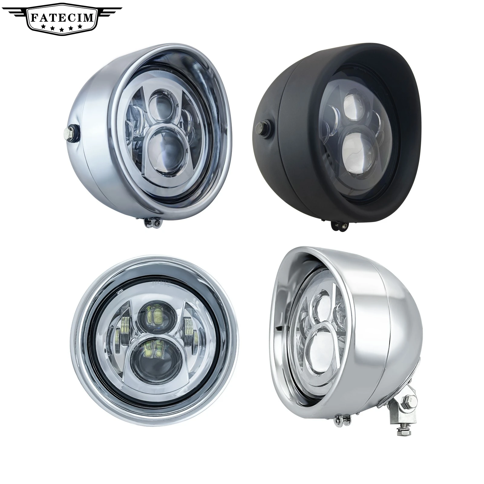 Передняя фара для мотоцикла 7 дюймов аксессуаров Harley Fat Boy Softail 1986-2014