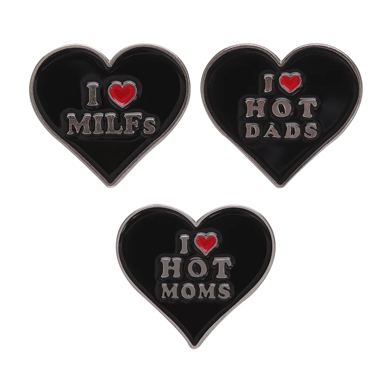 

Heart Organ Enamel Pins Black Brooch Bag Clothes I Love MOMS DADS Badge Gift Custom Lapel Backpack Accessories Jewelry Wholesale