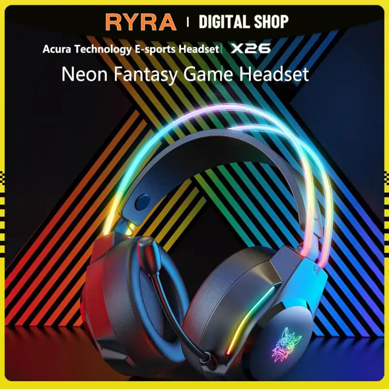 

RYRA RGB Gaming Headphone With Mic 3.5mm Wired Headset Gamer Overear Surround Sound For PC PS4 PS5 Xbox Switch PC Computer Games