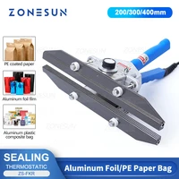 zonesun fkr200300400 direct heat plier portable impulse heat sealing machin composite aluminum foil pouch foil bag sealer