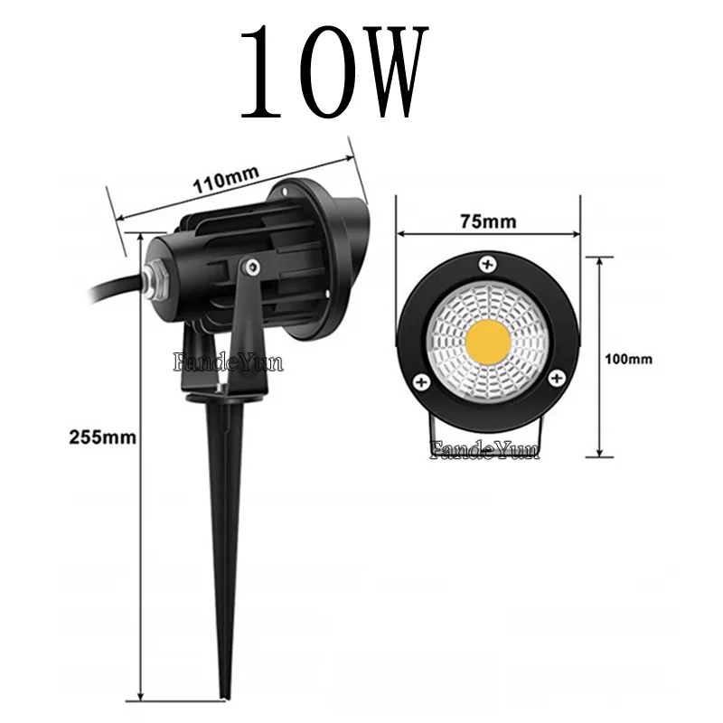 Наружные лампы для сада AC85-265V DC12V 3W 5W 10W Светодиодные газона с шипами Tuinverlichting