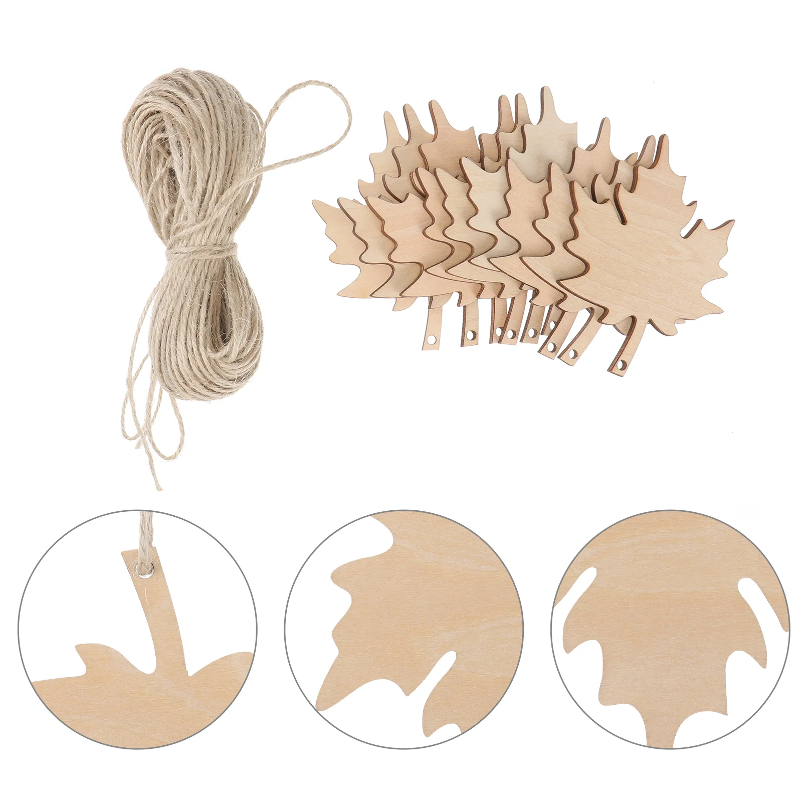 

21 PCS Maple Leaf Tag Wooden DIY Crafts Artificial Cutouts Christmas Decorations Outdoor Fall Leaves Ornaments Blank