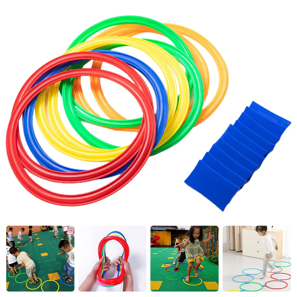 

1 Set Hopscotch Outdoor Ring Game Teaching Aid Toy Fun Jumping Ring Game