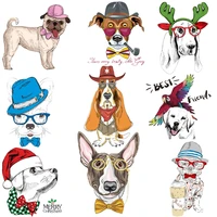 cute dog fusible textile transfer patches heat adhesive clothing iron on transfers sticker applique patch for clothing badge