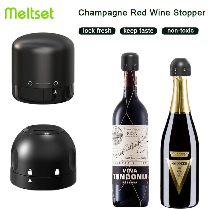 

1/2pcs Vacuum Wine Stopper Reusable Champagne Corks Fresh Keeper Wine Bottle Sealer Cap Stopper Kitchen Bar Tools