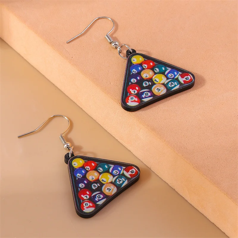 Aihua модный барный стол мини-шар черный No 8 серьги для бильярдного снукера женщин