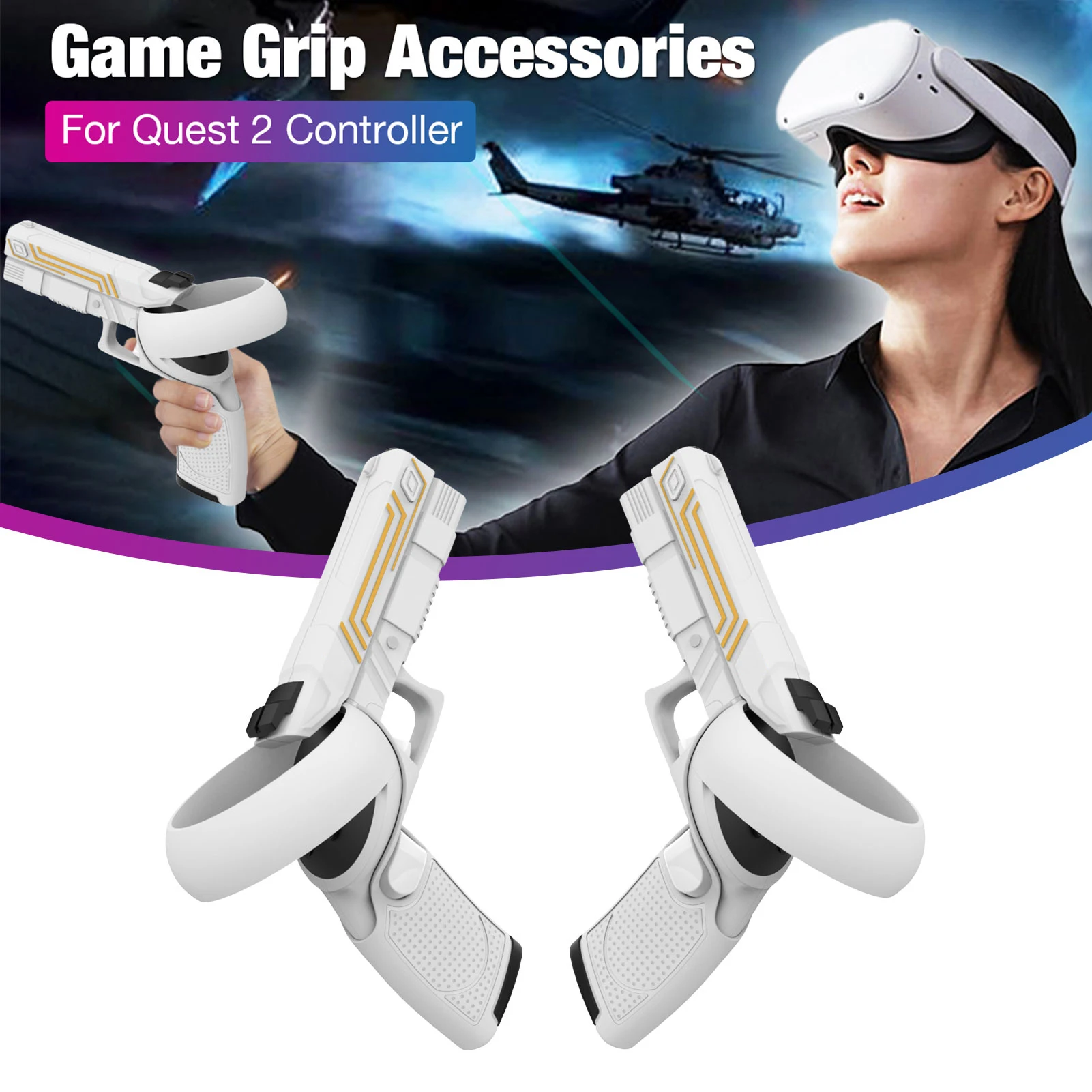 

VR Shooter Games Pistol For Oculus Quest 2 Gun Stock Controller Handle Grip Enhanced FPS Gaming Experience For Quest 2 Case