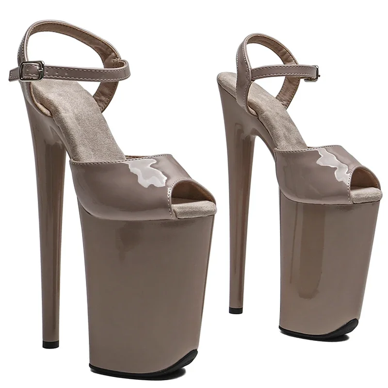 Leecabe 23 см/9 дюймов блестящие лакированные ПУ верхние Модные женские сандалии на