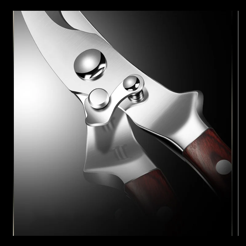Germany Strong Scissors High Quality Chicken Bone Kitchen Shears Fish Cutter Stainless Steel Scissors Scale Clean Cook Knife Woo