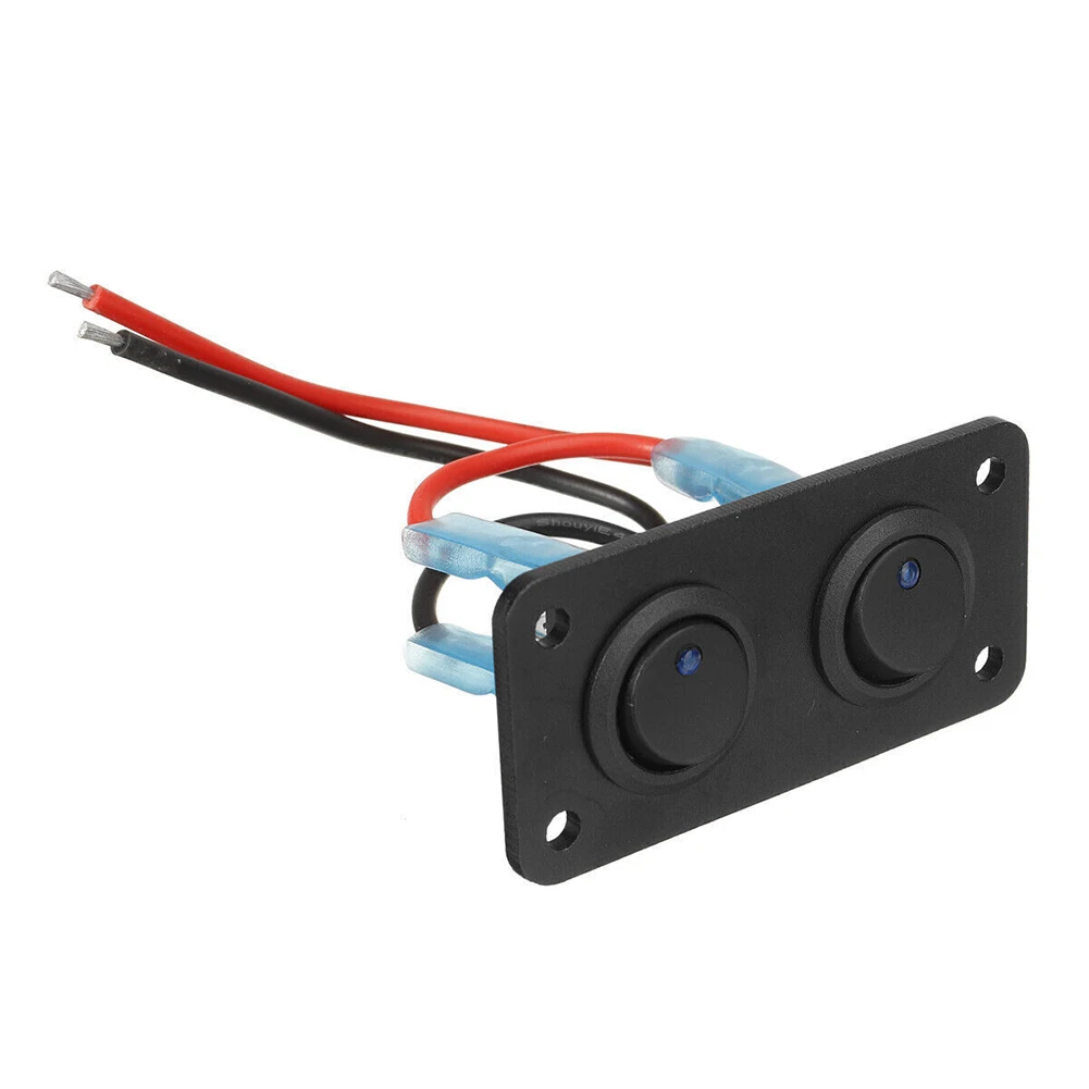 

Rocker Switch Switch Panel Waterproof 12-24V 1pcs 2 Gang 72*40mm Accessories Replacement Toggle Universal Durable