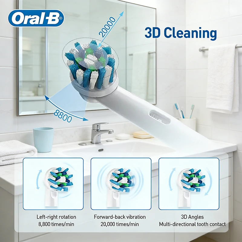 Фото Электрическая зубная щетка Oral-B D16 для взрослых с портативным 2-минутным таймером, перезаряжаемая, с вращающимися мягкими щетинками для ухода за полостью рта №4