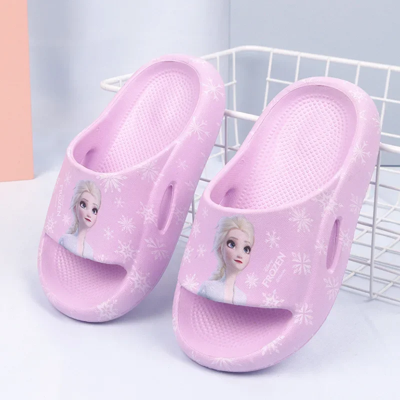 Детские шлепанцы Disney для девочек принцесса Эльза легкие Нескользящие на толстой