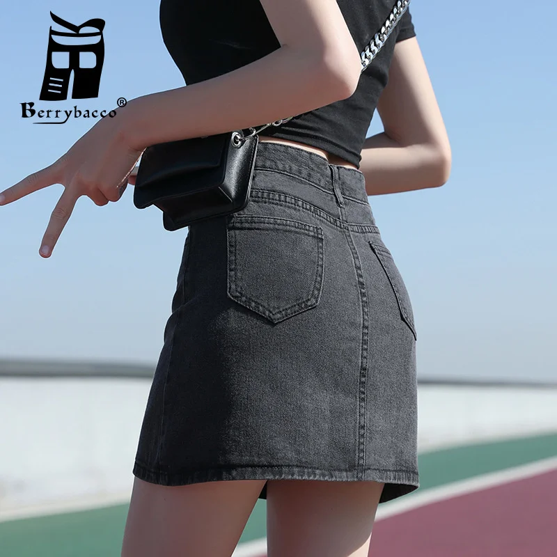 

Женская Облегающая джинсовая мини-юбка с высокой талией, в Корейском стиле