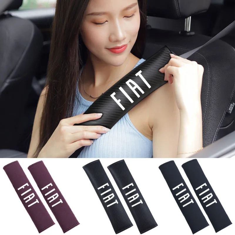 

Car seat belt modification decorative cover to protect shoulder and neck For FIAT 500 500E 500L 500C 500S 500X Car Accessories