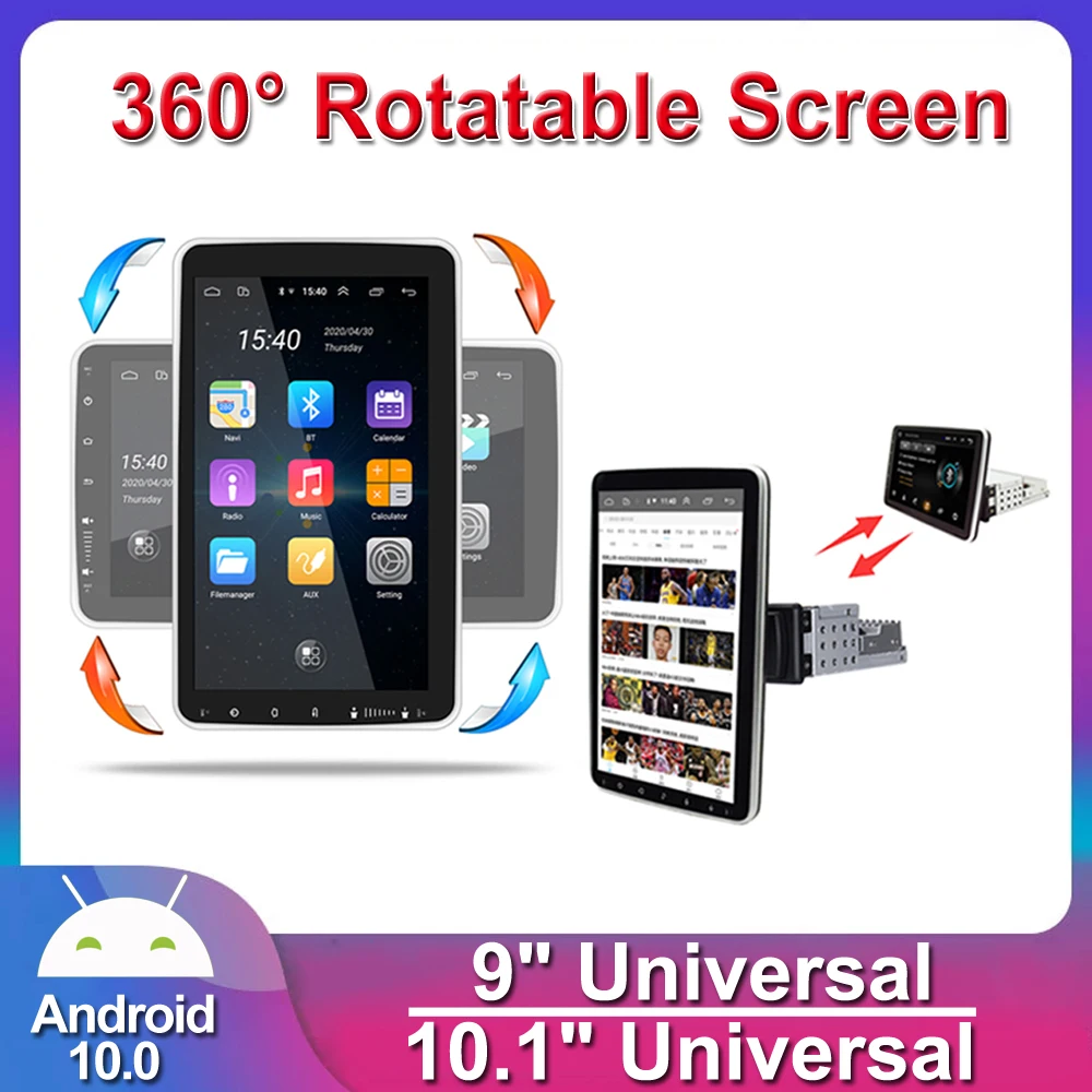 Universal 1 Din Car Multimedia Player 9/10.1 inch Touch Screen Android Radio Stereo GPS WiFi Audio Video MP5 | Автомобили и