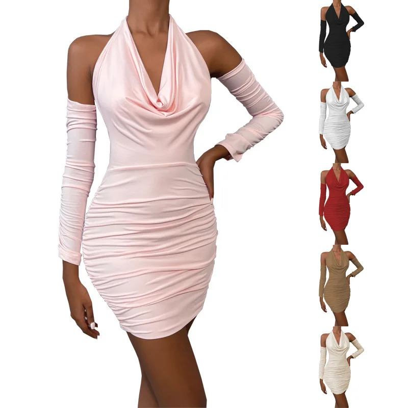 

The new long-sleeved, backless, swing neck dress for autumn and winter 2022