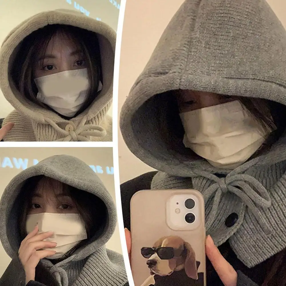 Женская зимняя балаклава с капюшоном цвет в ассортименте