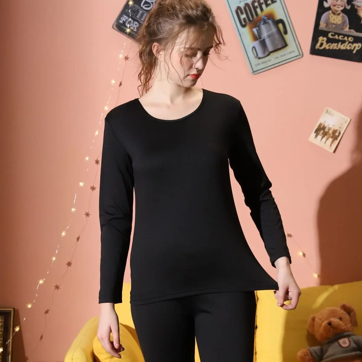 Thermo Clothing Ladies 2PCS Women's Thermal Underwear Thick Thermal Underwear Women Plus Size Women's Winter Thermal Underwear