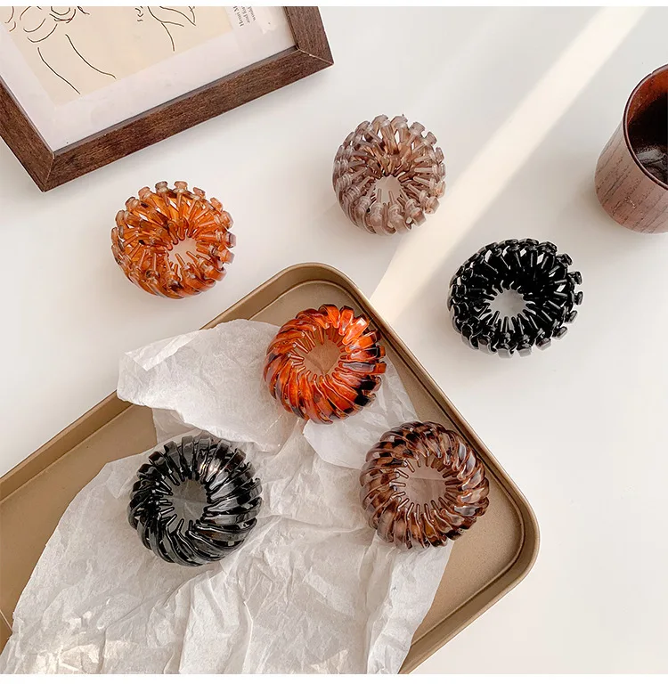 

Ленивый зажим для волос с шариковой головкой, привязанный высокий хвост, фиксированная заколка для волос, птичье гнездо, телескопический за...