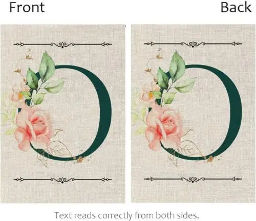 Садовый флаг с монограммой и буквами O цветочный 12X18 дюймов двухсторонний для