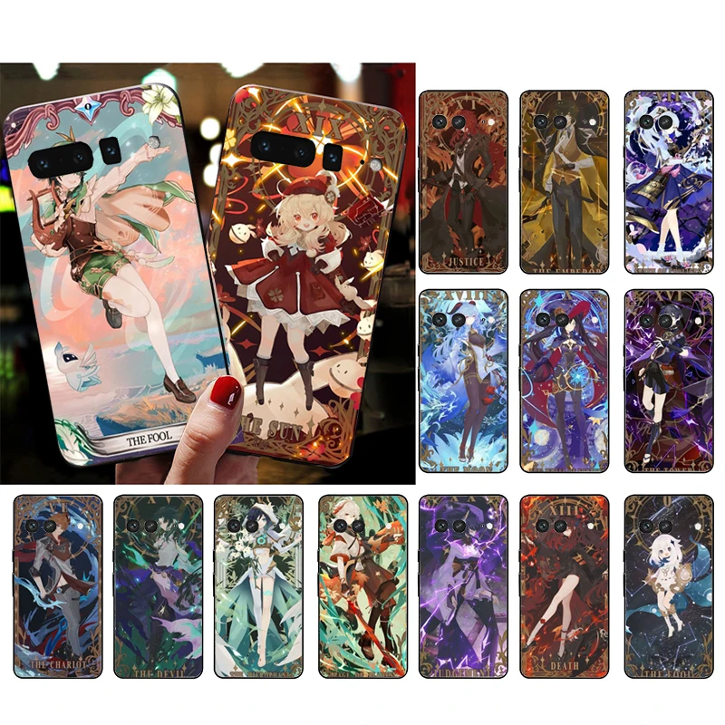 

Genshin Impact Tarot Card Phone Case for Google Pixel 8 7 Pro 7 7A 6A 6 Pro 5A 4A 3A Pixel 4 XL Pixel 5 6 4 3 3A XL Funda