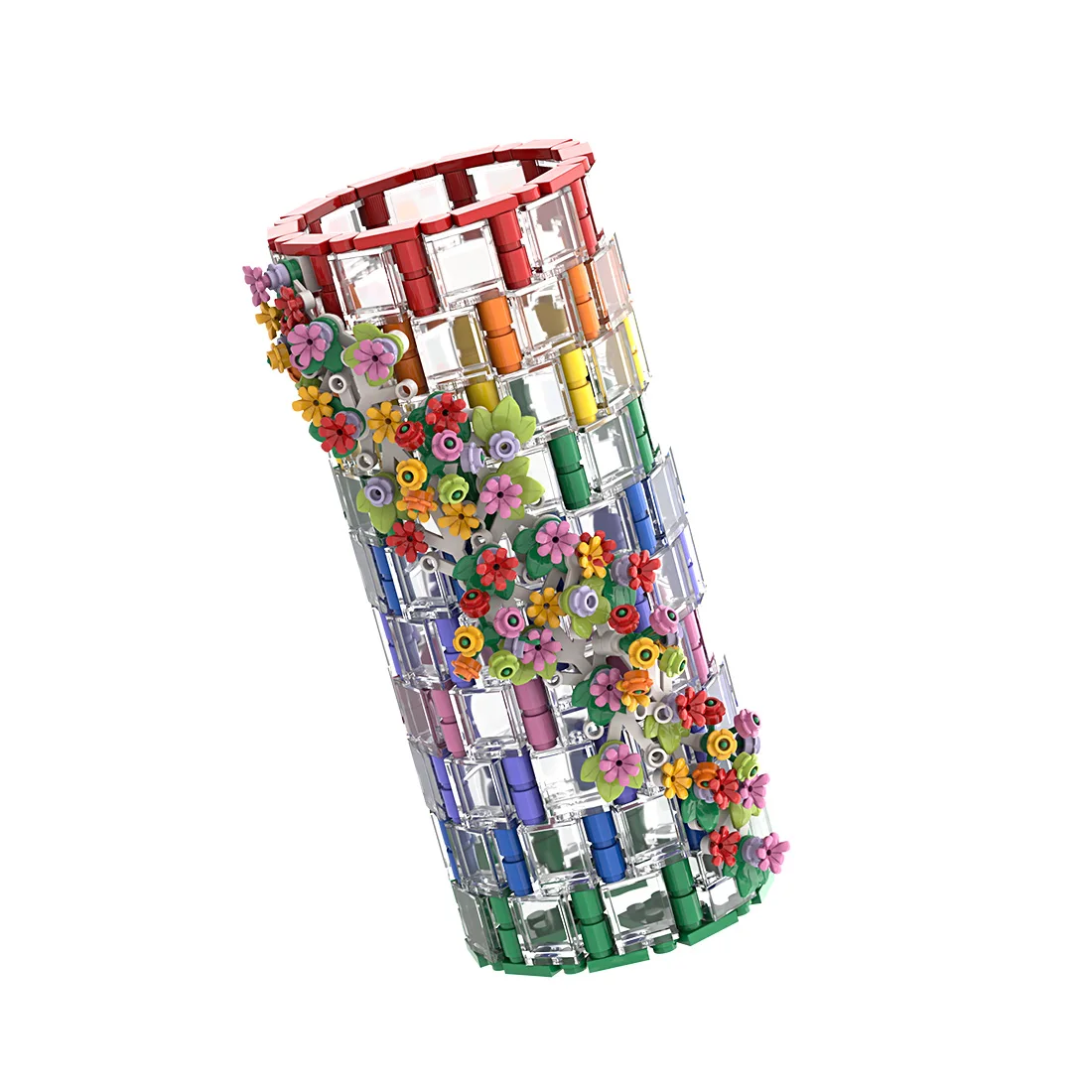 

473Pcs MOC Building Block Vase Model Stem Toy Compatible with Flower Bouquet