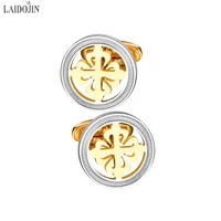 laidojin high quality stainless steel metal cufflinks for men french shirt formal round cuff links business gift sleeve nails