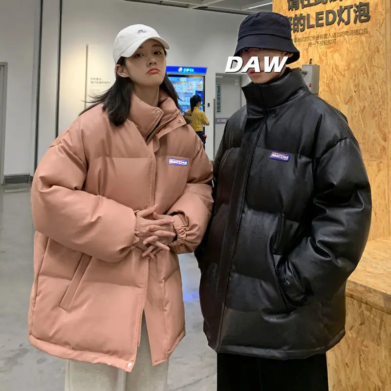 Cotton Clothes 2022 New Women's Winter Clothes Chic Coat Explosion Style Ins Tide Couples Wear Bread Coat Leather Cotton Coat