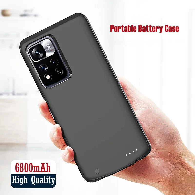 6800mAh Battery Case For Xiaomi Redmi Note 11 Pro+ Power Bank Charging Cover Case For Redmi Note 11 11 Pro Battery Charger Case