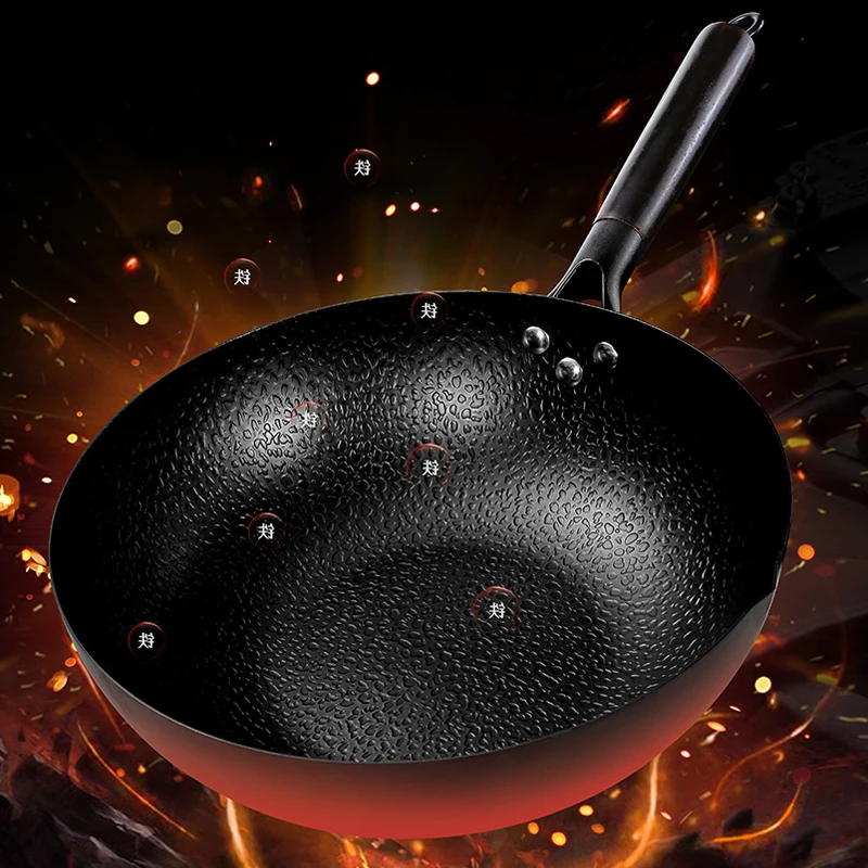 

Iron Wok High Quality Traditional Cookware Iron Wok Non-stick Pan Non-coating Pan Wok Pan Iron Wok