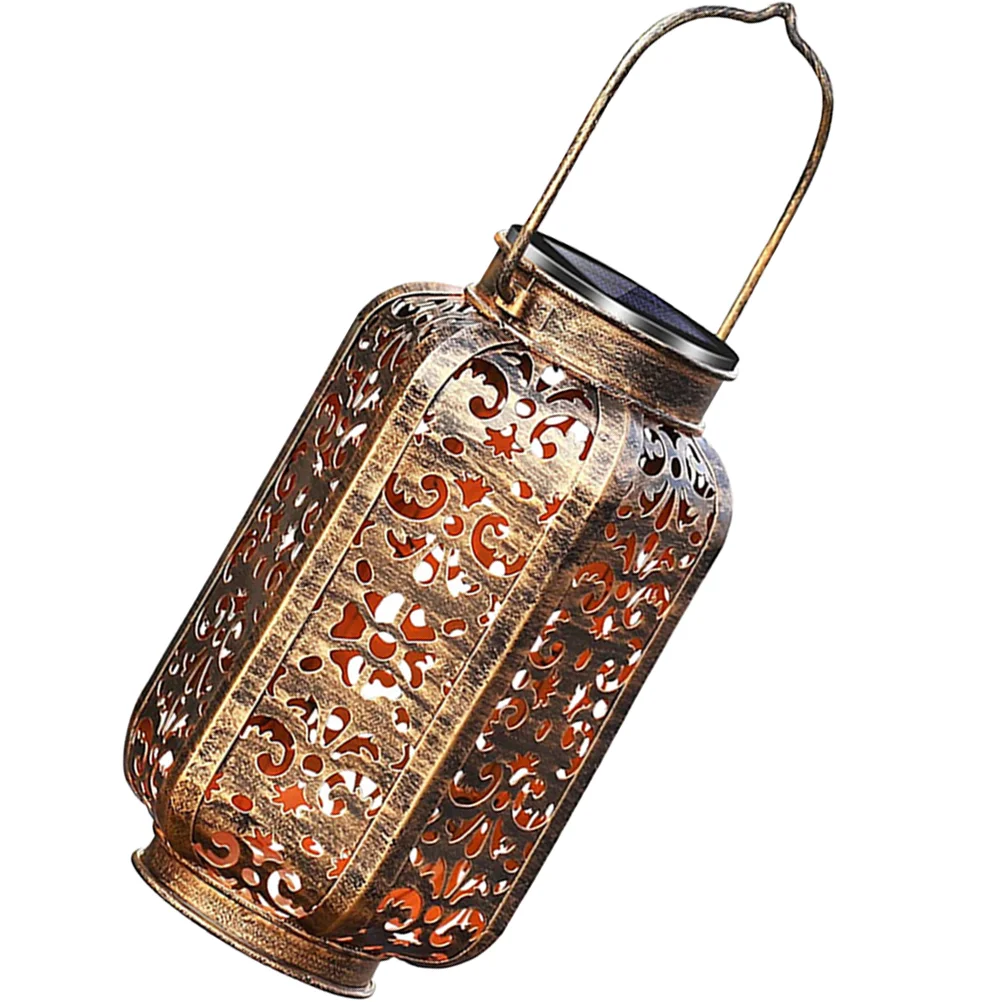 

Solar Lantern Outdoor Decorative Hanging Hollow Lamp Metal Landscape