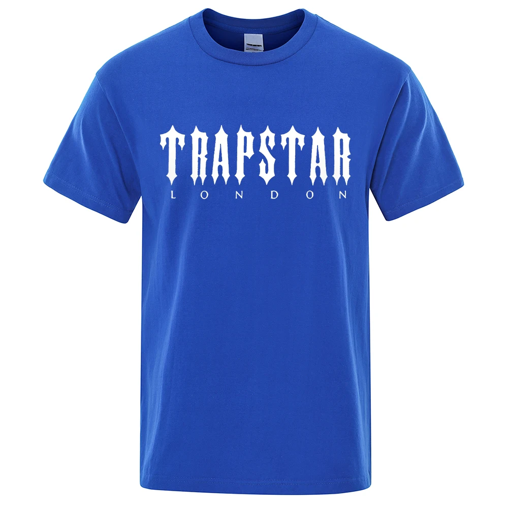 Summer Men's Trapstar London Letter Printed T-shirt Men's Sports T-shirt Breathable Oversized Short Sleeve Casual Cotton T-shirt