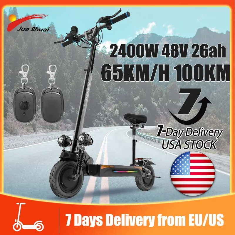 

Jueshuai New X900 Electric Scooter up to 100KM Long Range E Scooter with Removable Seat 2400W 48V Dual Motors Patinete Elétrico