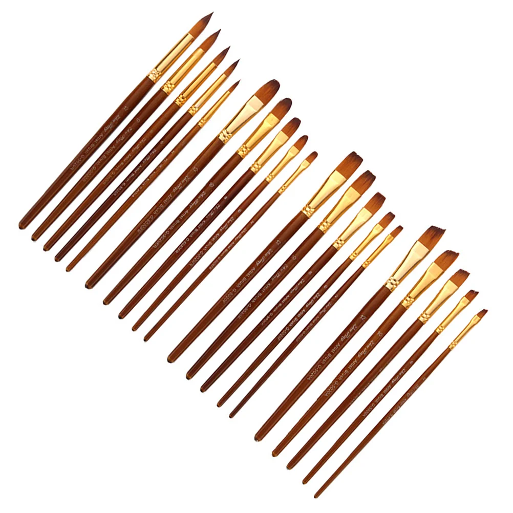 

5 Pcs Kids Paint Brush Painting Brushes Drawing Supplies Wooden Child Nylon
