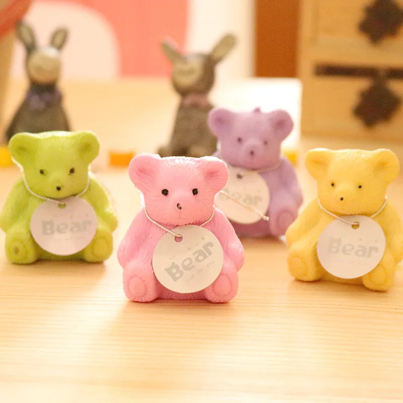 

Schoolbag Bear Eraser with Pencil Sharpener Student Eraser Office Supplies
