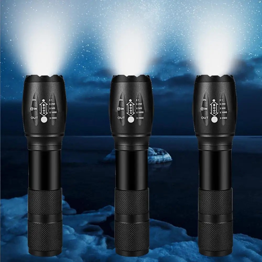 

Мощный светодиодный фонарик, Ультраяркий водонепроницаемый мини-фонарик T6 с фокусировкой, 5 режимов, перезаряжаемый от USB Аккумулятор для к...