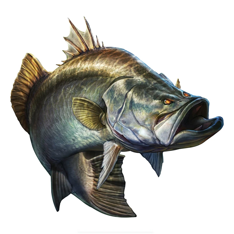 

Забавная Автомобильная наклейка Savage Barramundi индивидуальная животная рыба ПВХ Автомобиль Стайлинг мотоциклетная наклейка водонепроницаемая...