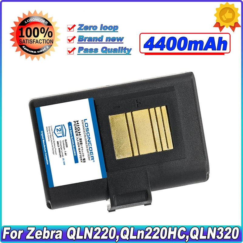 

4400mAh Battery For Zebra QLN320,QLN220,QLn220HC,QLn320HC,ZQ500,ZQ510,ZQ520,ZQ610,ZQ620,ZR628,ZR638,ZQ610HC,ZQ620HC