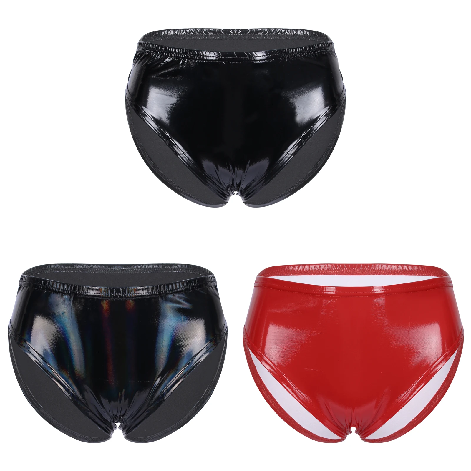 

Женское нижнее белье, трусики из лакированной кожи, с низкой посадкой