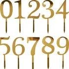 Акриловые искусственные простые золотые цифры 0-9, украшения для рукоделия на годовщину свадьбы