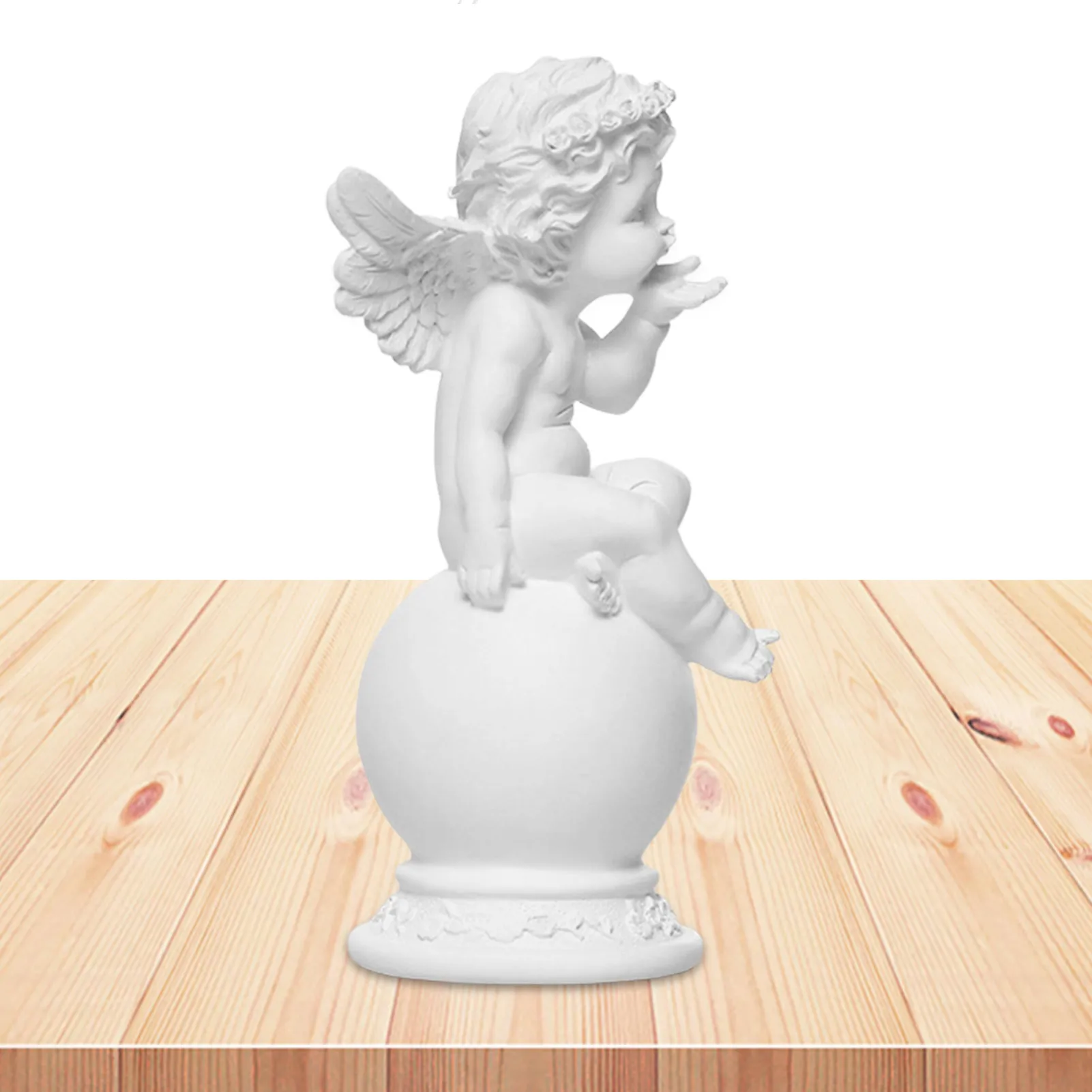 

Полимерная мини-скульптура с милым ангелом, домашняя уличная садовая статуя Cherubs, газон, миниатюрная статуэтка, создание праздничной атмосф...