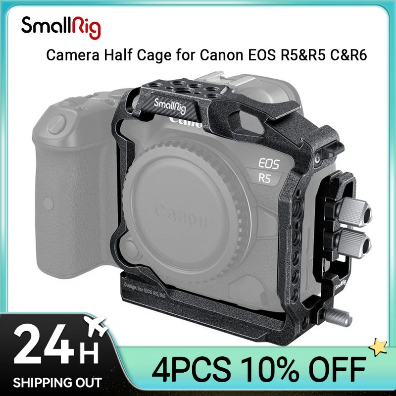 

SmallRig «Черная Мамба», полуклетка для камеры и кабельный зажим для Canon EOS R5 & R5 C & R6 с ручной плотностью HDMI и фотокабелем 3656