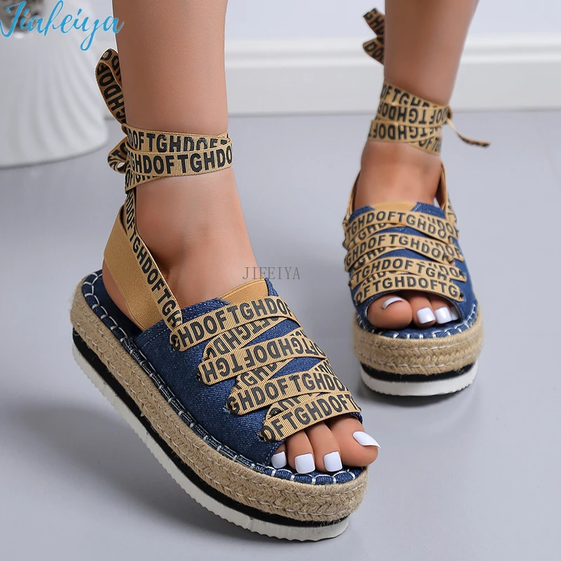 

Women's Thick Bottom Sandals Fashion Women's Sandals Summer Fish Mouth Shoes Shoes Sandals Women Platform Shoes Canvas Sandals