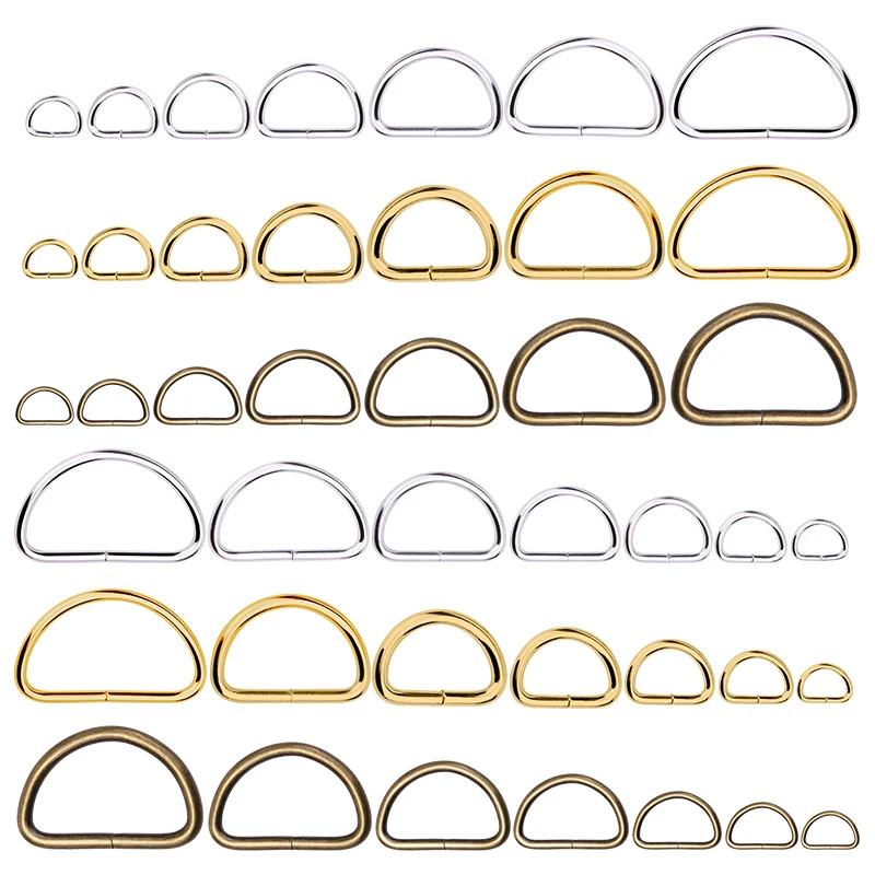 

MIUSIE 200pcs D-shaped Ring Adjustable Buckle For Hand Bag Purse Strap Belt For Dog Collar Chain Clasp DIY Handmade Accessories