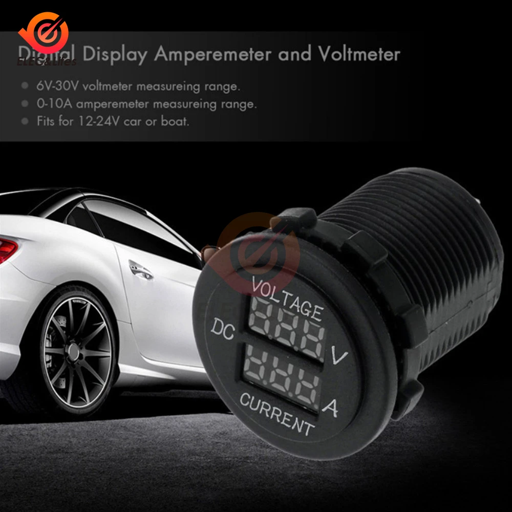 Цифровой вольтметр постоянного тока 12-24 В 10 А амперметр высокоточный измеритель
