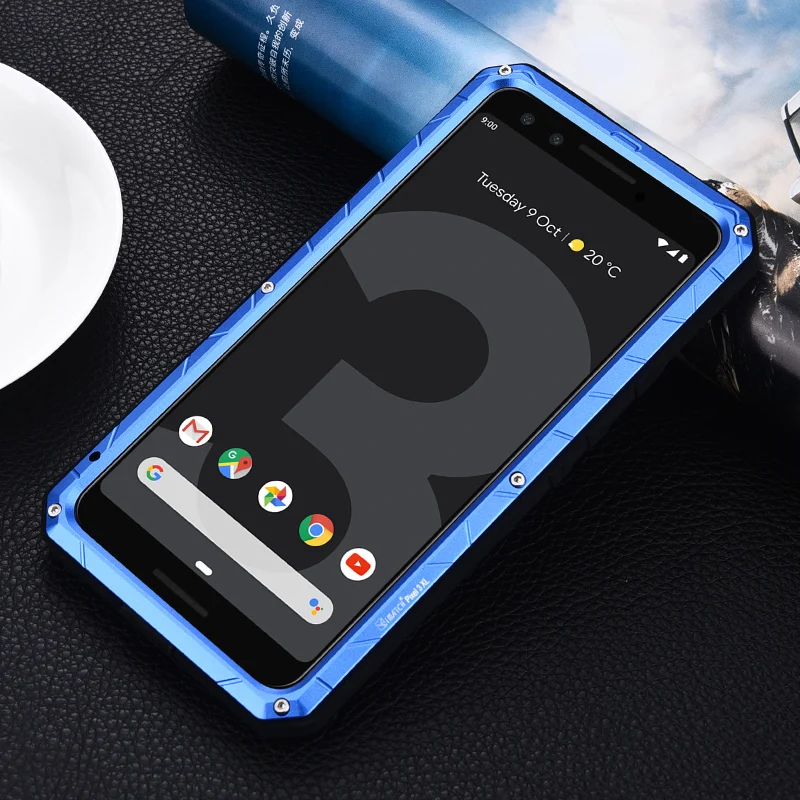 Imatch Aluminum Metal Armor Silicone Shockproof Cover For Google Pixel 3 3a Xl  Dirt Shock Proof Case