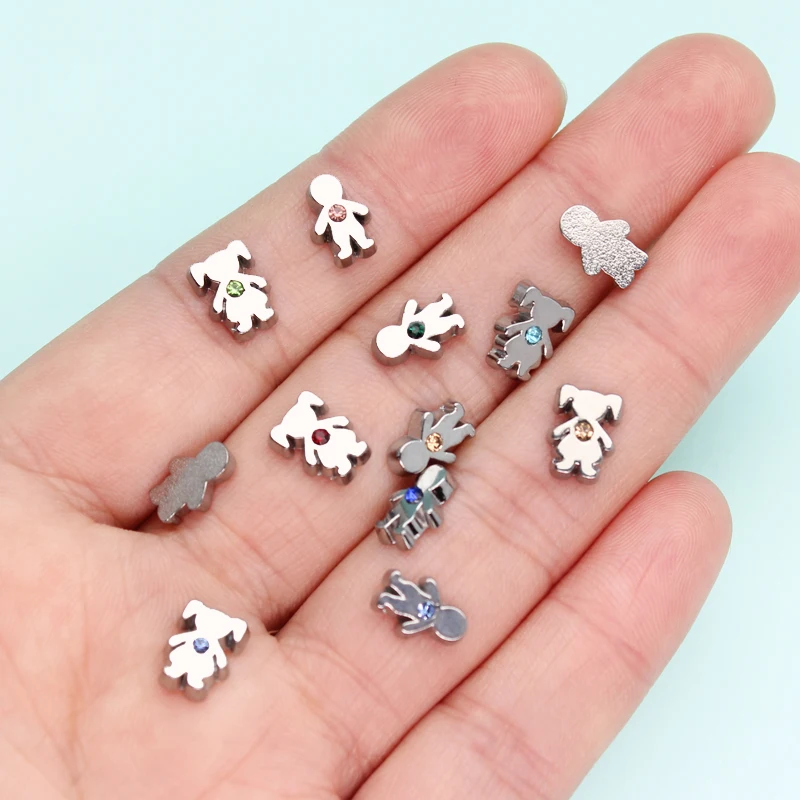 12Pcs/Lot Birthstone Charms Boy Girl Floating For Glass Living Memory Locket Women Jewelry Making DIY Accessories Gift - купить по