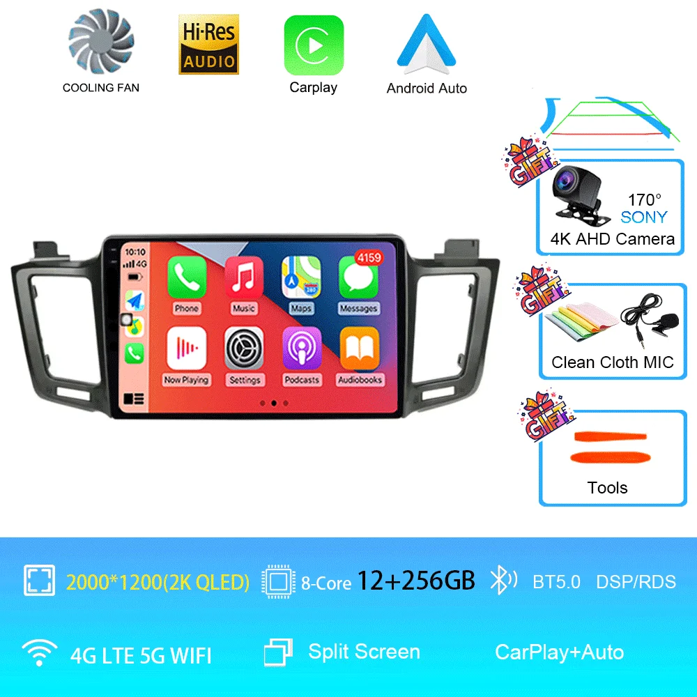 

Автомобильное радио Android 15 для Toyota RAV4 4 XA40 5 XA50 2012-2018 Мультимедийный видеоплеер Навигация Стерео GPS