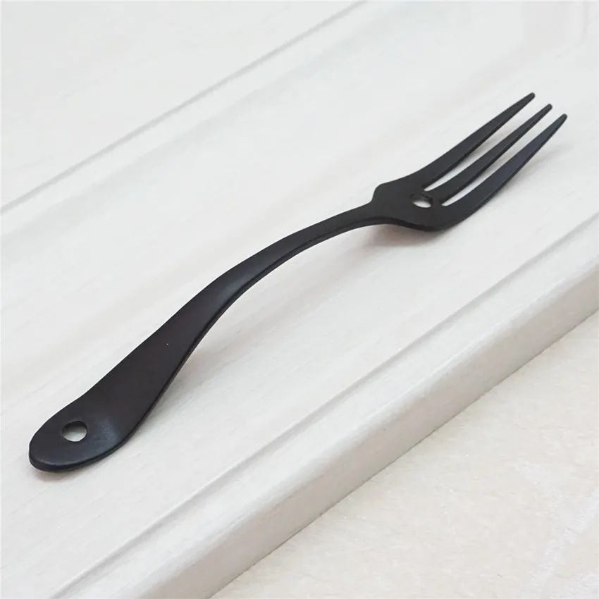 

Вилка-ложка для кухонного шкафа, дверные ручки, Уникальные антикварные черные ручки для выдвижных ящиков, ручки для шкафа, рустикальная фурнитура для мебели