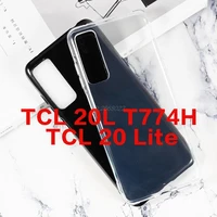 plain soft black tpu phone case for tcl 20l plus coque funda transparent phone case for tcl 20 5g 20s 20l 20 lite silicone case